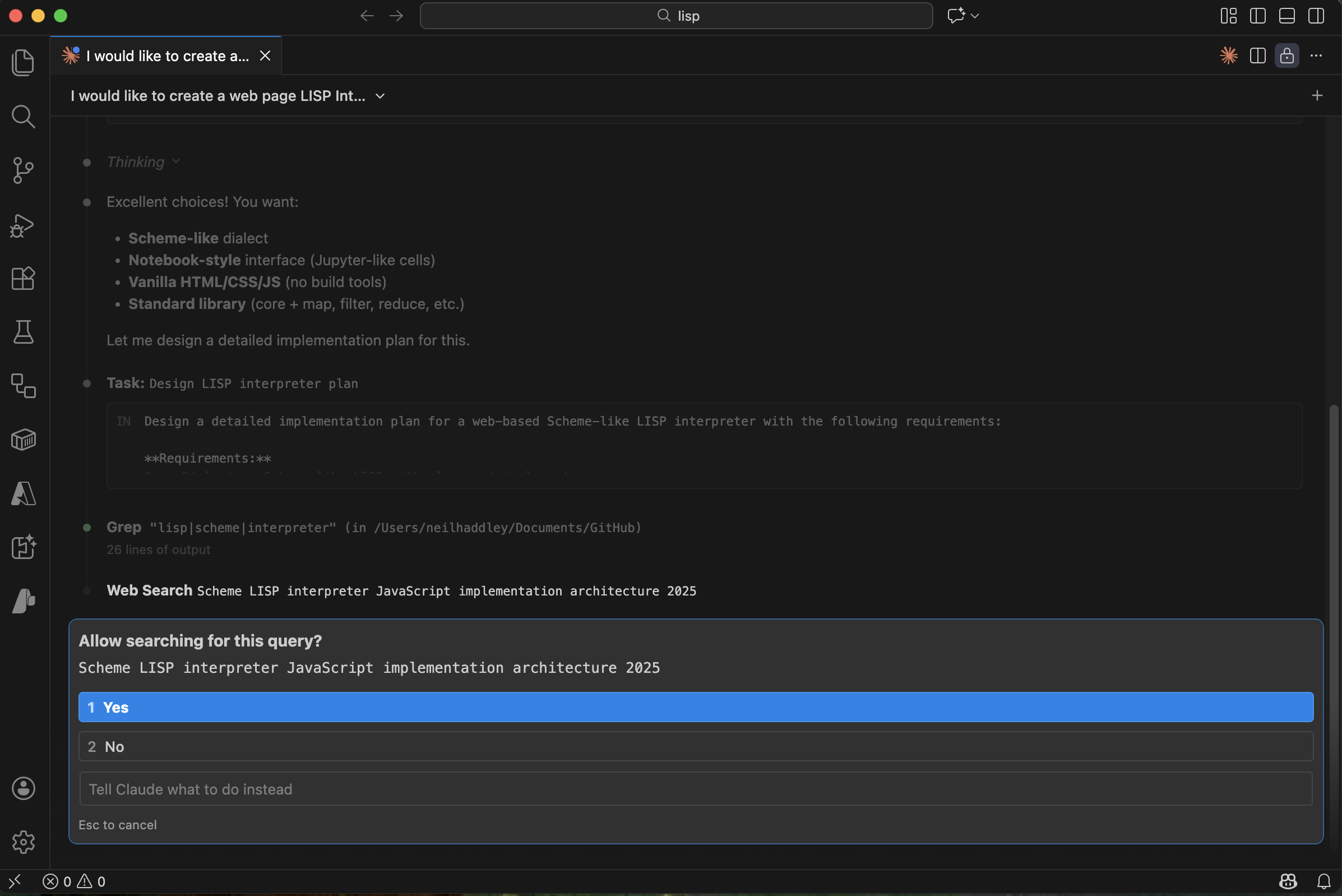 Scheme LISP interpreter JavaScript implementation archtecture 2025?